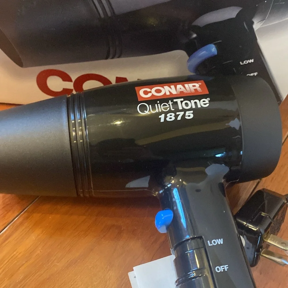 Conair Black QuietTone 1875 Watt Hair Dryer open box low/high settings